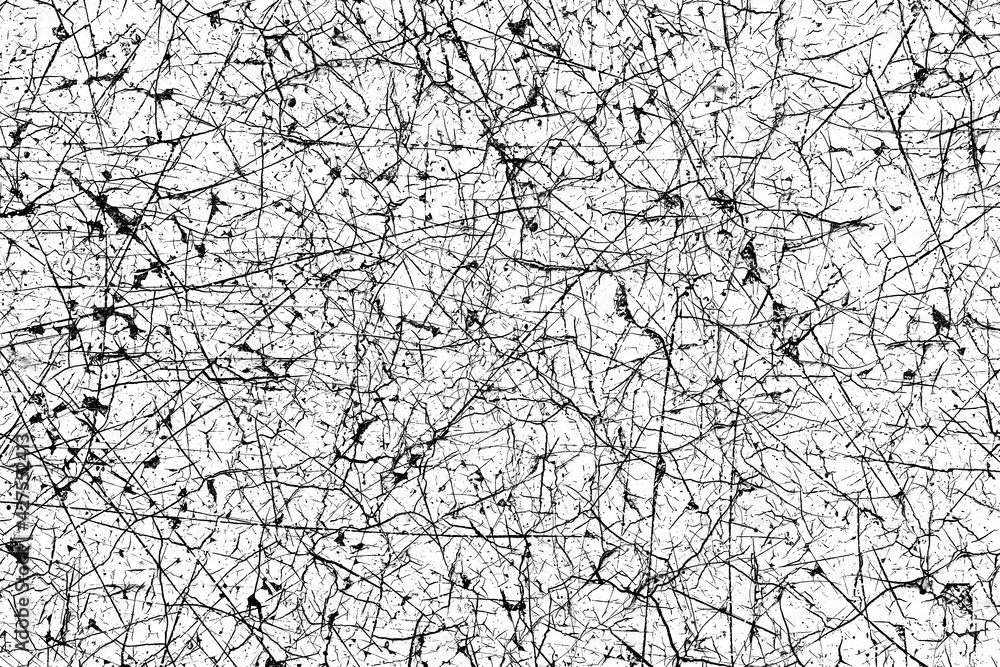 White paint cracks texture. Scratched lines background. White and black distressed grunge pattern for graphic design. White paint cracks texture. Scratched lines background. White and black distressed grunge pattern for graphic design.