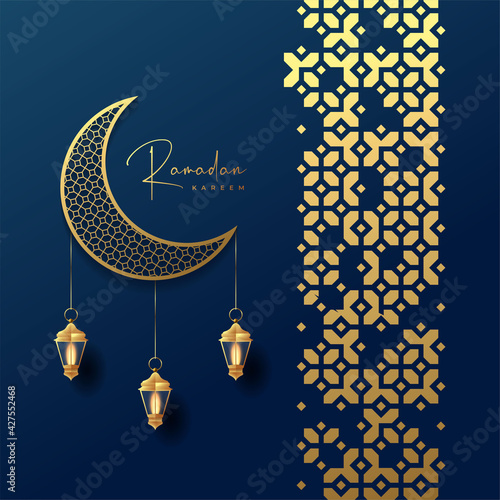 ramadan kareem greeting card background vector illustration