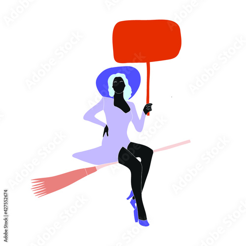 Witch holding sign