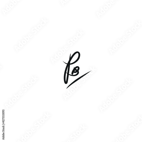 PB slogan initials for business initials isolated white