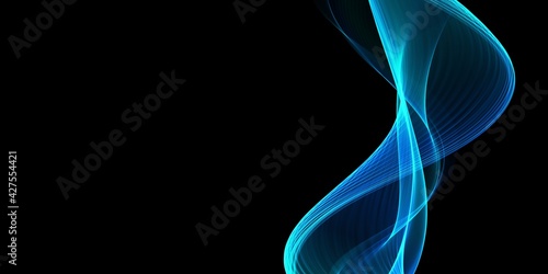 Abstract blue wave on a black background 