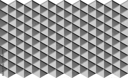 Patrón geométrico de triángulos en varios tonos de gris y negro con efecto sombreado