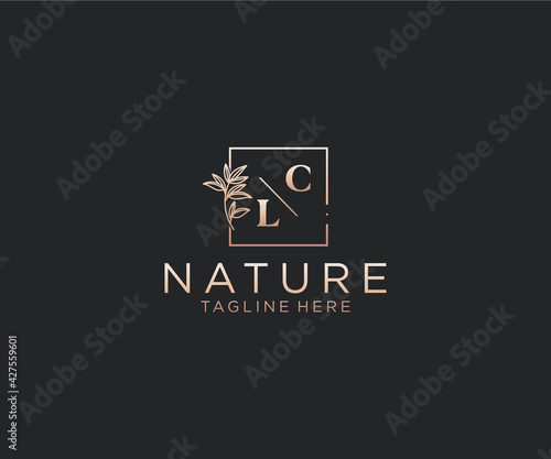 initial CL letters Beautiful floral feminine editable premade monoline logo suitable, Luxury feminine wedding branding, corporate.