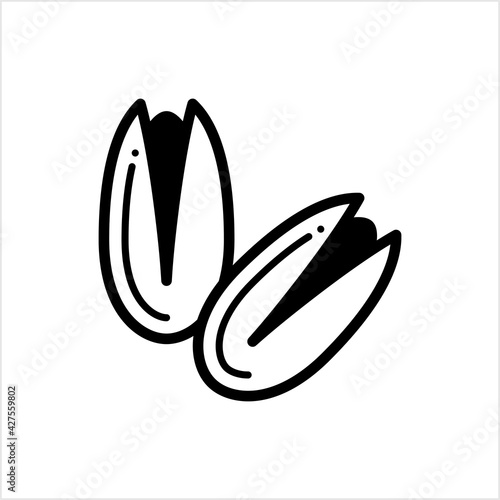 Pistachio Icon, Editable Seed Of Desert Plant Fruit Drupe