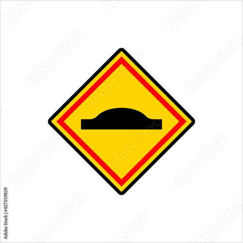 Speed Breaker Sign, Bump Ahead Warning Sign