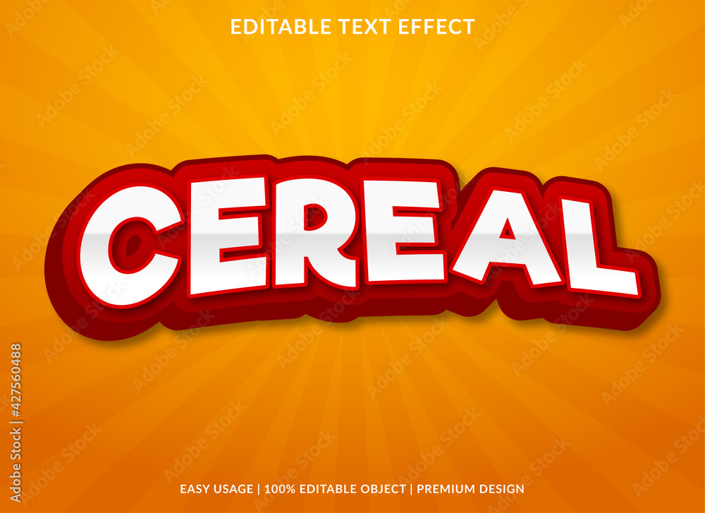 cereal text effect template with abstract style use for business logo and brand