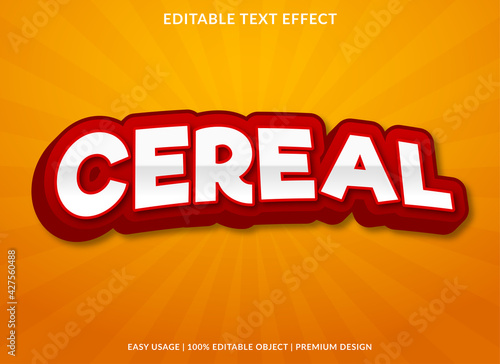cereal text effect template with abstract style use for business logo and brand