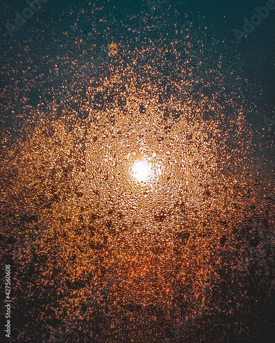 Bilde på lerret Steamy window at sunrise