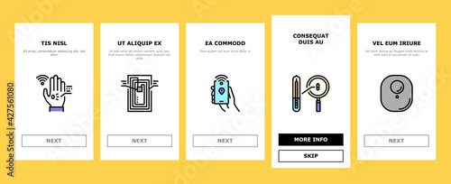 Rfid Chip Technology Onboarding Mobile App Page Screen Vector. Security Card And Trinket, Development And Programming Rfid Radio Frequency Identification Illustrations