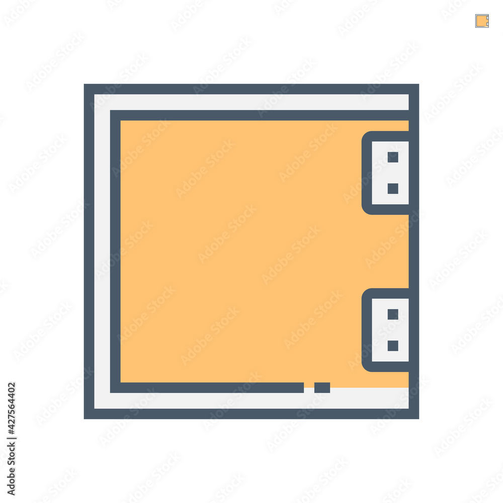 Sanitary partition vector icon. Also called stall or divider consist of wood material and equipment for assembly cubicle in interior of commercial building i.e. public toilet room, restroom, changing Sanitary partition vector icon. Also called stall or divider consist of wood material and equipment for assembly cubicle in interior of commercial building i.e. public toilet room, restroom, changing