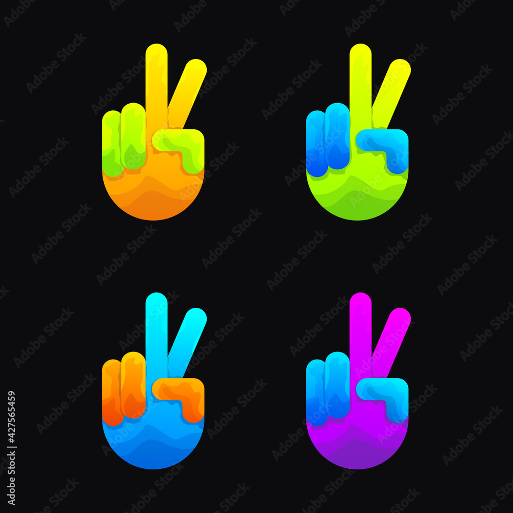 Obraz premium colorful hand logo design vector