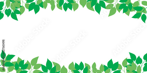 緑の葉のシルエット　フレーム素材