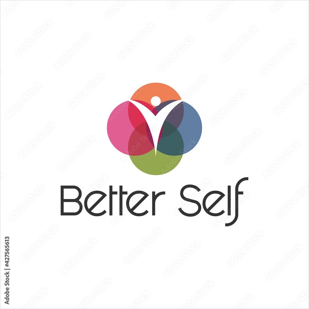 abstract youthful better self logo design with human vector illustration abstract youthful better self logo design with human vector illustration