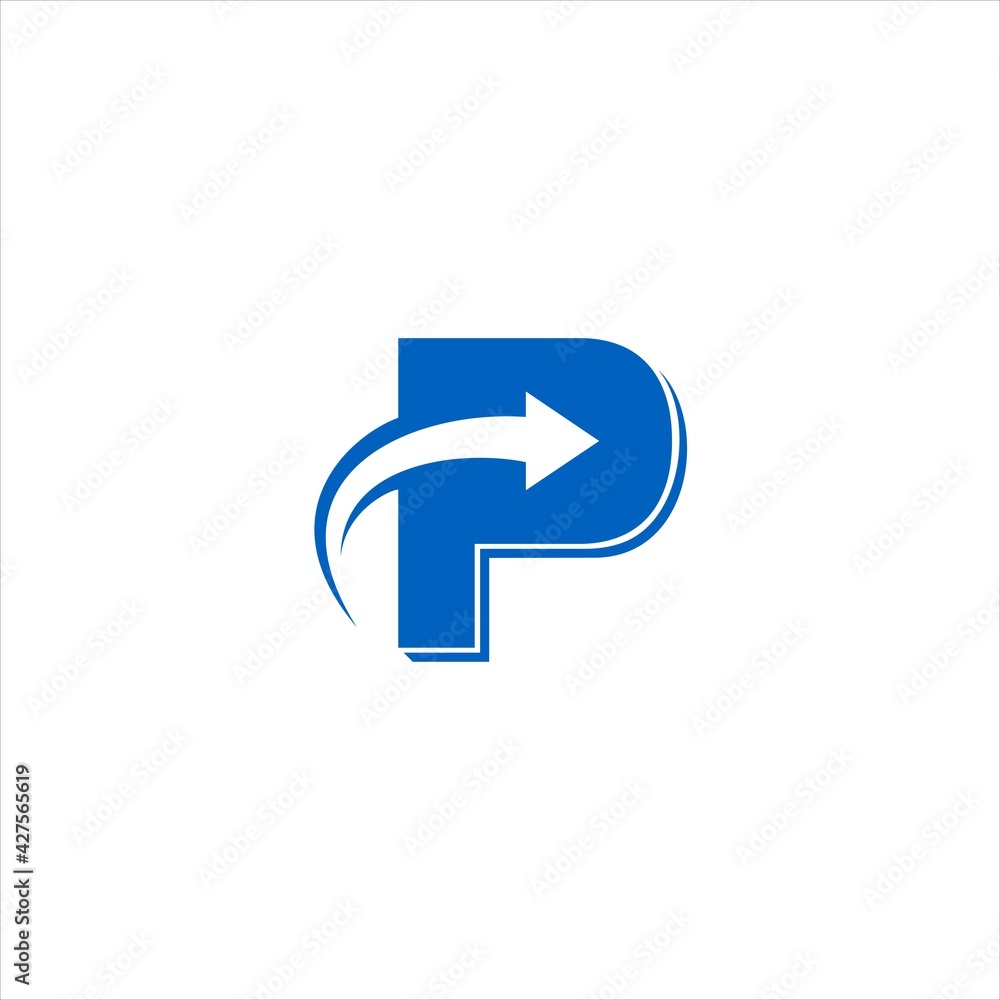 letter p logo and arrow logo design vector letter p logo and arrow logo design vector