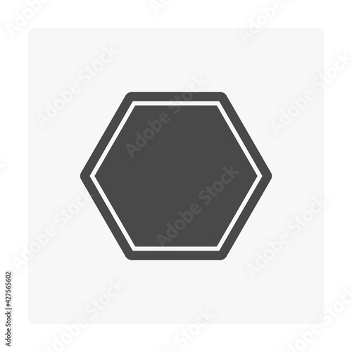 Concrete paver block pavement floor or brick vector icon. For landscape, outdoor, garden by construction paving on ground to create hexagon pattern. That sidewalk, road, patio, path, street, walkway.