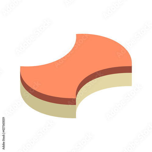 Concrete paver block pavement floor or brick vector icon. For landscape, outdoor, garden by paving on ground to create round dumble pattern. That sidewalk, road, patio, path, street or walkway.