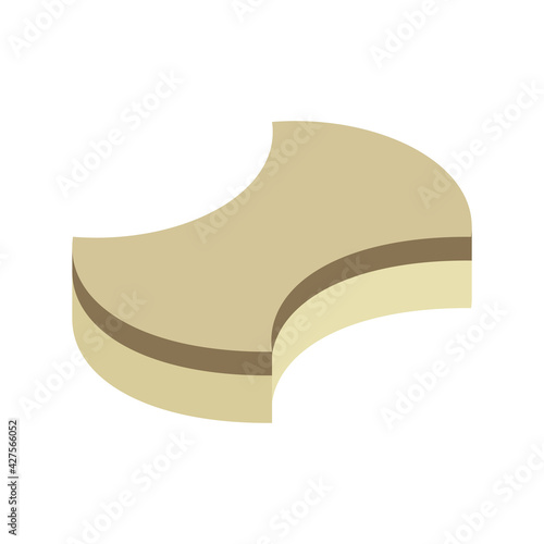 Concrete paver block pavement floor or brick vector icon. For landscape, outdoor, garden by paving on ground to create round dumble pattern. That sidewalk, road, patio, path, street or walkway.