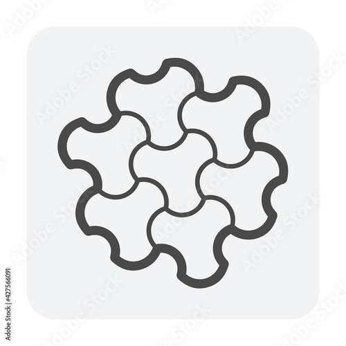 Concrete paver block pavement floor or brick vector icon. For landscape, outdoor, garden by paving on ground to create milano pattern. That sidewalk, road, patio, path, street or walkway.