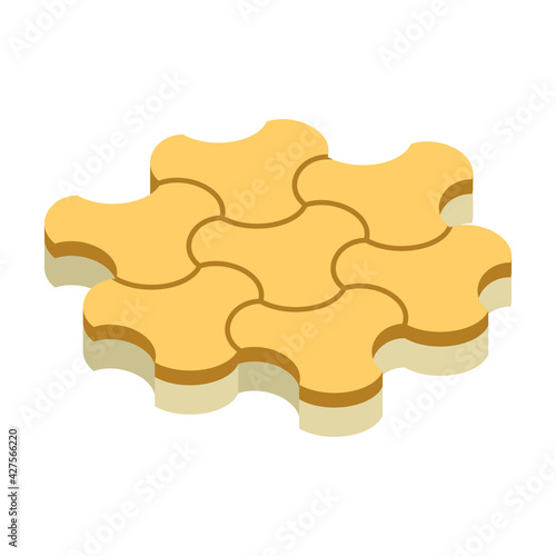 Concrete paver block pavement floor or brick vector icon. For landscape, outdoor, garden by paving on ground to create milano pattern. That sidewalk, road, patio, path, street or walkway.