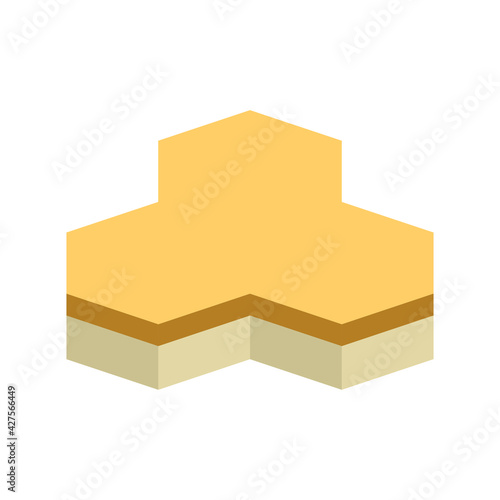 Concrete paver block pavement floor or brick vector icon design. For landscape, outdoor, garden by paving on ground to create trihex pattern. That sidewalk, road, patio, path, street or walkway.