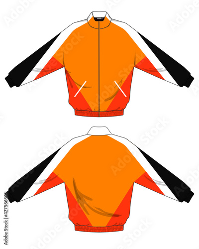 retro vintage windbreaker hoodie jacket template