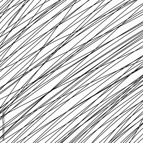 Doodle abstract wave line art background presentation template black and white simple style