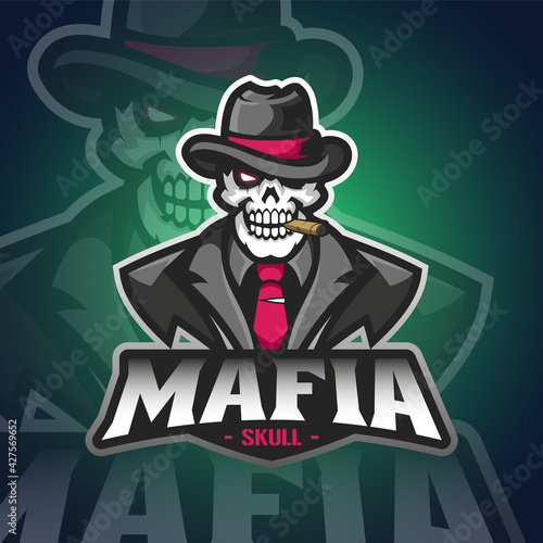 Vector Mafia Boss mascot for teammate logo