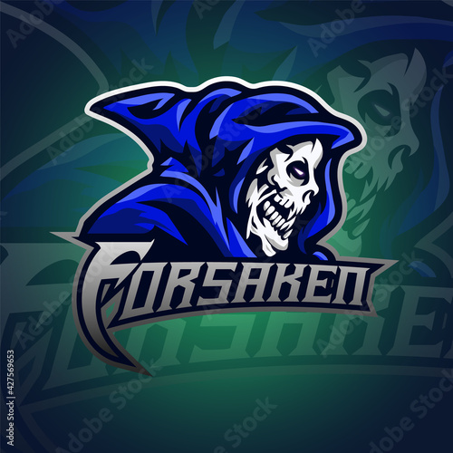 Vector illustration the skull of the god of death logo mascot