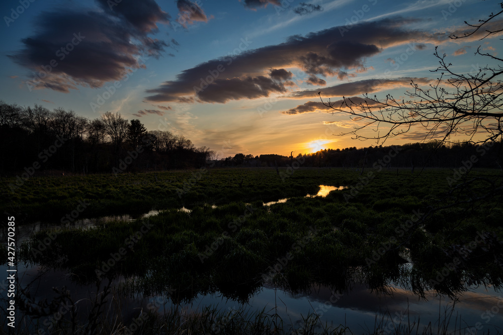 Obraz premium Sunset in Sudbury Massachusetts
