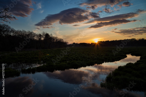 Sunset in Sudbury Massachusetts © letfluis