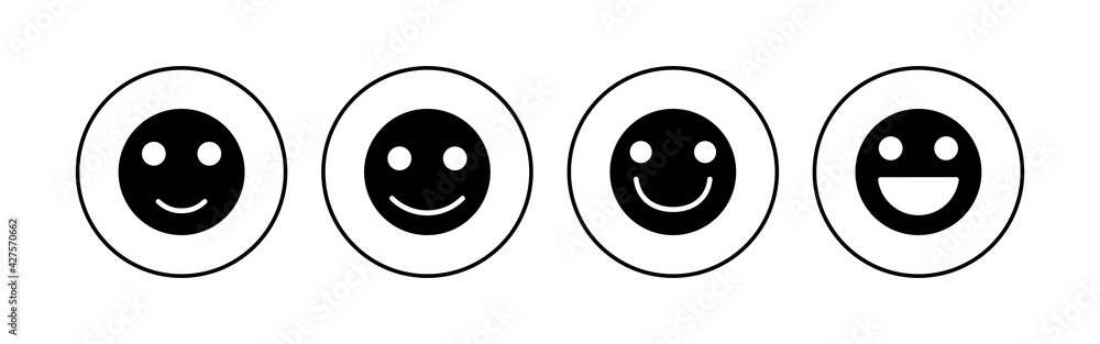 Fototapeta premium smile icon set. smile emoticon icon. feedback