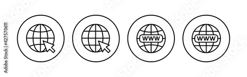 Web icon set. go to web icon. web click icon