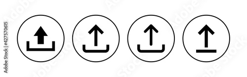Upload icon set. load data symbol