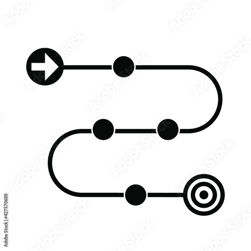 Product roadmap or project development roadmapping flat vector icon for apps and websites. Eps 10 vector illustration.