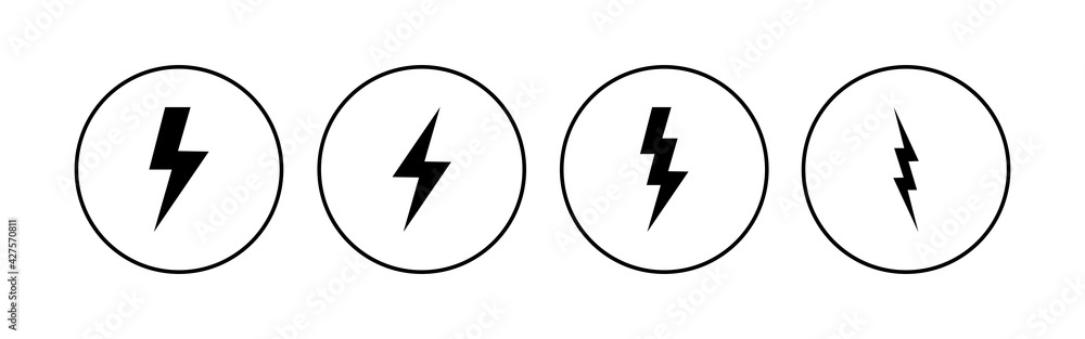 Lightning icon set. electric icon vector. power icon. energy sign Lightning icon set. electric icon vector. power icon. energy sign