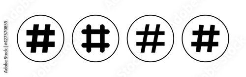Hashtag icon set. hashtag symbol