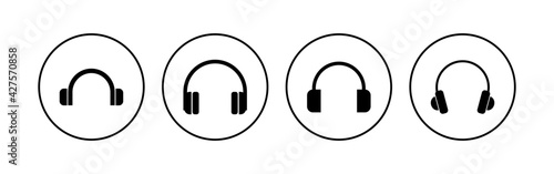 Headphone icon set. Headset icon symbols