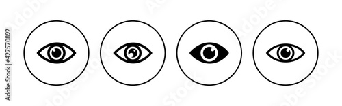 Eye icon set. Eye vector icon. Look and Vision icon.