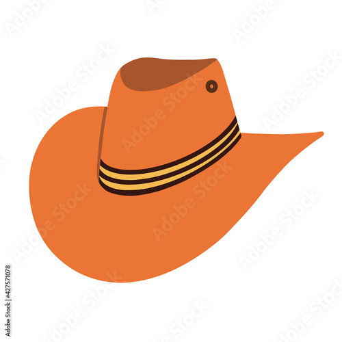 A cowboy hat. Wide-brimmed hat, isolated on a white background. Vector illustration flat illustration