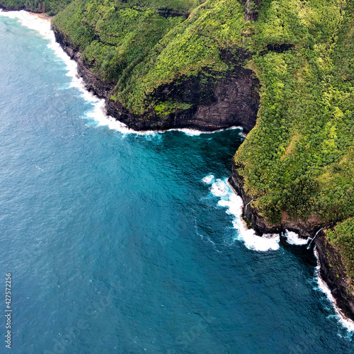 Aerial photo of hawaiian coastline