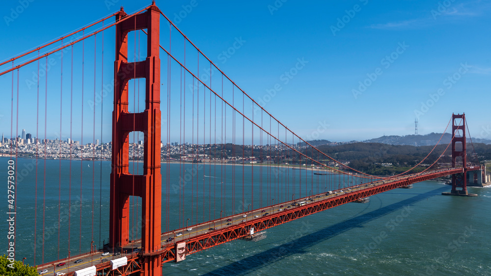 Golden Gate Bridge with the San Francisco skyline in the background