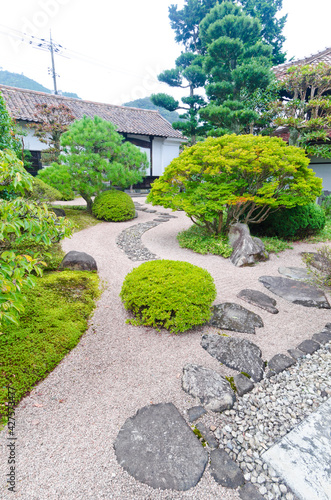 The japanese garden in Tsuwano town, Shimane prefecture, Chugoku, Japan.