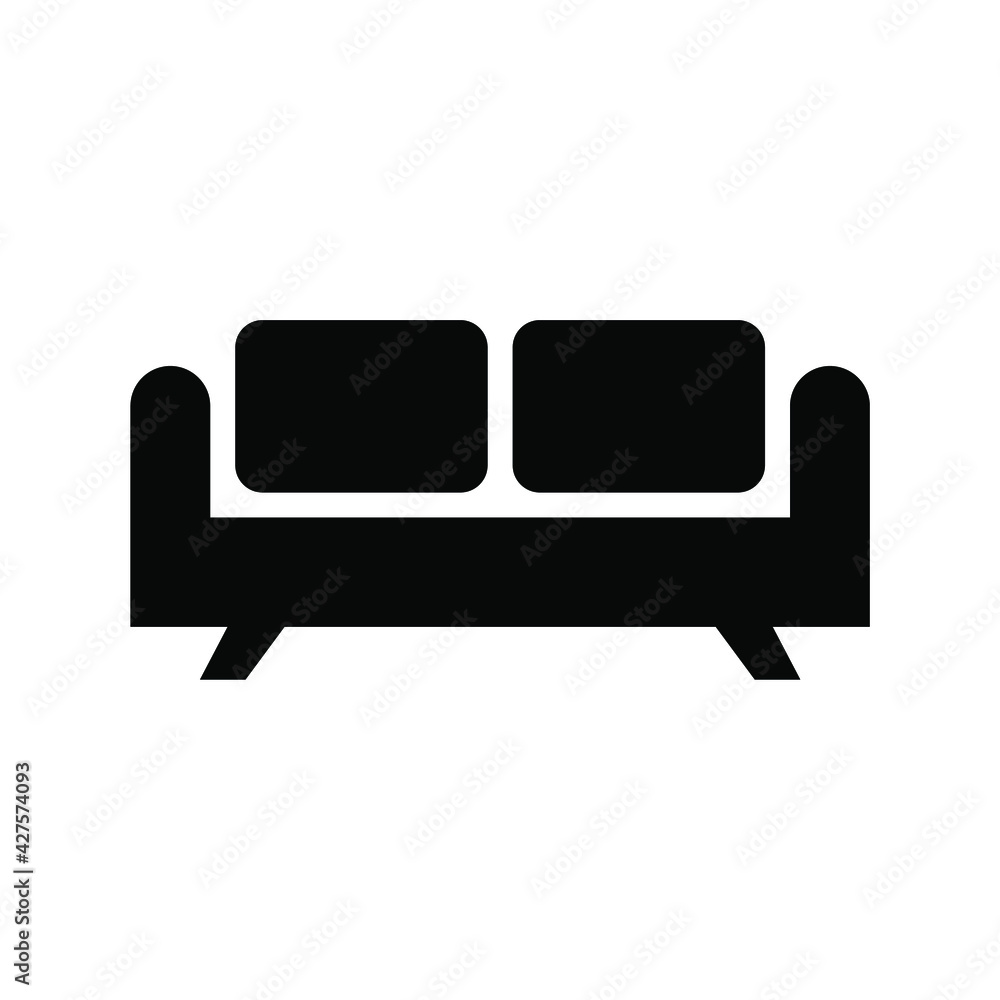 simple chair icon on white background simple chair icon on white background