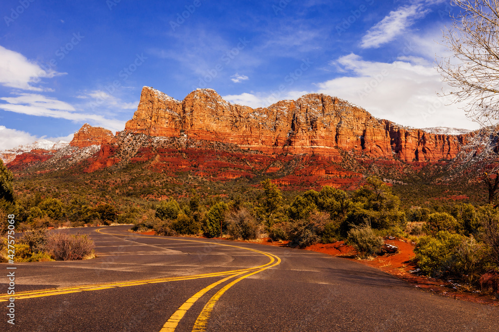 Winding road in the red rock country of Sedona, Arizona