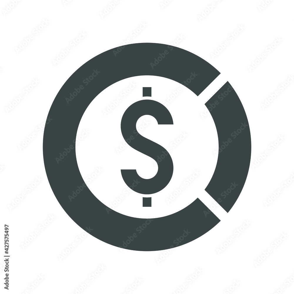 Simple dollar logo icon on white background Simple dollar logo icon on white background