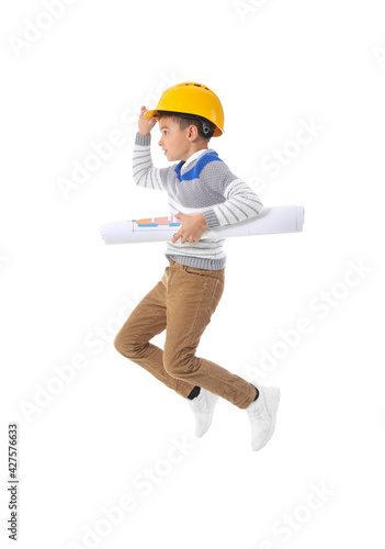 Jumping little architect on...