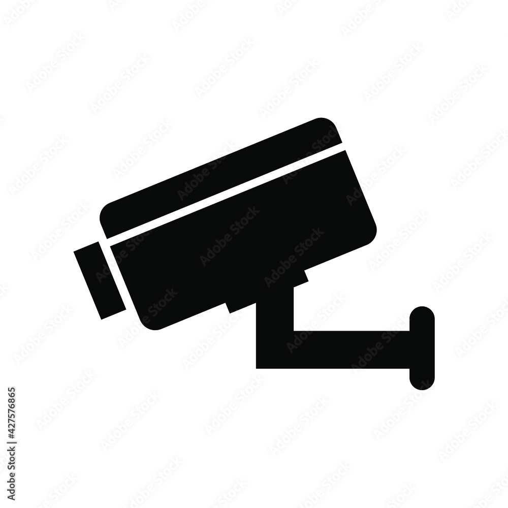 Simple cctv camera icon with white background Simple cctv camera icon with white background