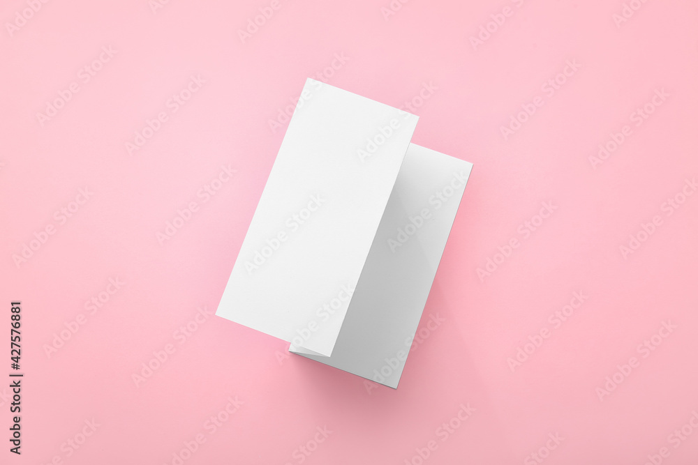 Blank brochure on color background Blank brochure on color background