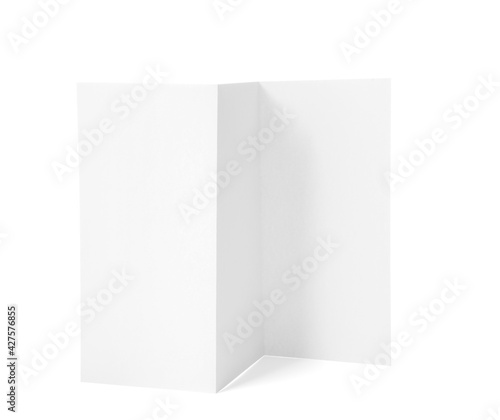 Blank brochure on white background © Pixel-Shot