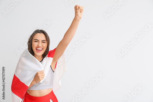 Happy cheerleader with the ...